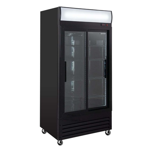 Getränkekühlschrank ECO 630 mit Leuchtaufsatz und Schiebetüren