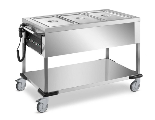 Bain-Marie Wagen PROFI mit abnehmbarer Wanne 3x GN 1/1
