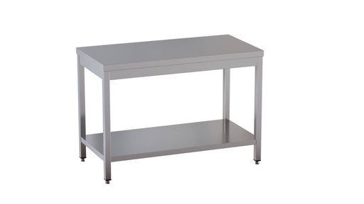 Edelstahl Arbeitstisch Eco 12x7 mit Grundboden