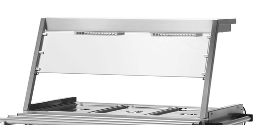 Aufsatz mit Infrarot-Lampen und Hustenschutz für Bain-Marie-Wagen PROFI 2x GN 1/1 mit Trockenheizung / abnehmbarer Wanne