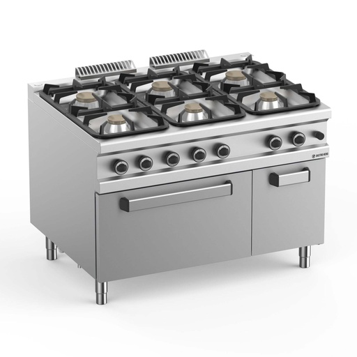 Gasherd  Serie 900 - 120/90 mit Elektrobackofen - 6 Kochstellen - 39 kW