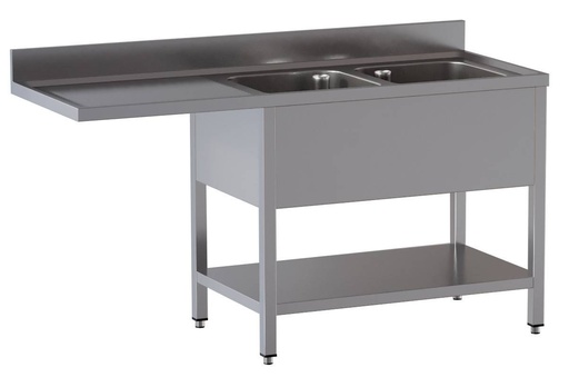Spülzentrum ECO 18x6 mit 2 Becken Rechts mit Aufkantung