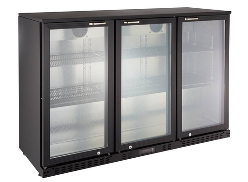 Barkühlschrank ECO 350 mit Klapptüren schwarz, LED Beleuchtung, unterbaubar