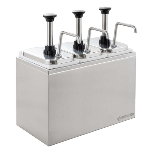 Saucenspender - 3 x 2 Liter - Dosierpumpe Edelstahl