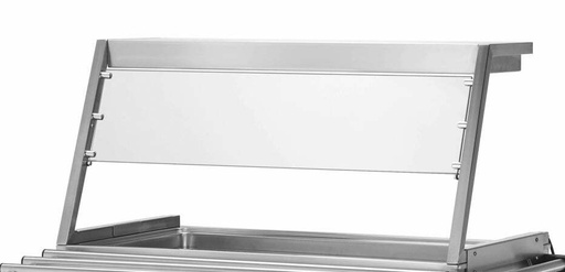 Aufsatz mit Beleuchtung und Hustenschutz für Bain-Marie Wagen PROFI 2x GN 1/1 mit Trockenheizung / abnehmbarer Wanne