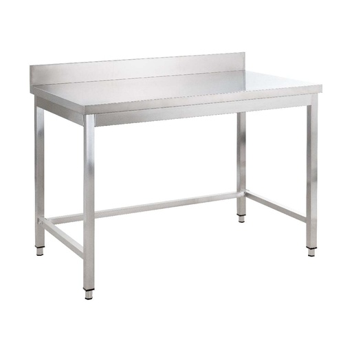Edelstahl Arbeitstisch Basic 12x6 mit Aufkantung