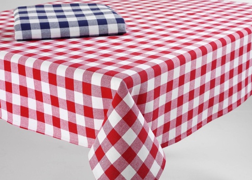 4 x Züchentischdecke, 100 % Baumwolle, rot, Karomuster, 50 x 50 cm
