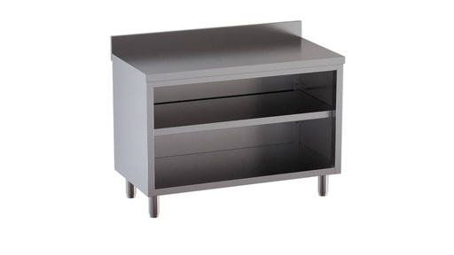 Edelstahl-Arbeitsschrank ECO 6x7 offen mit Aufkantung