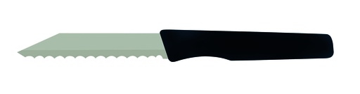 Brötchenmesser aus Bandstahl, 185 mm, schwarz