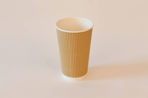 Kaffeebecher Ø90mm/300ml, geriffelt ohne Deckel / braun / 1000 Stk.