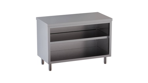 Edelstahl-Arbeitsschrank ECO 15x7 offen ohne Aufkantung