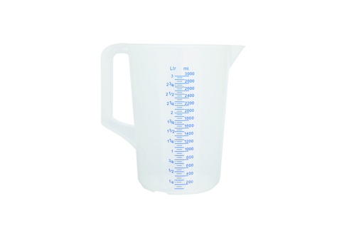 Meßbecher aus Polypropylen, 3 l, natur