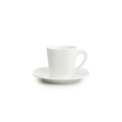 Tasse und Untertasse Match aus Porzellan, 18 cl, weiß