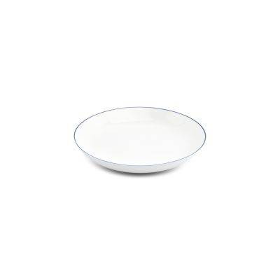 Tiefer Teller Coupe blauer Rand Basic White, Ø 27 cm, H 4 cm