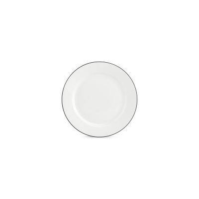 Teller schwarzer Rand Bistro aus Porzellan, 24,5 cm