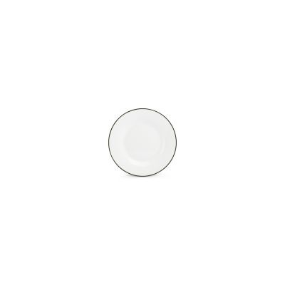 Teller grüner Rand Basic White, 15 cm