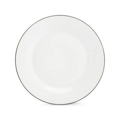 Teller grüner Rand Basic White, 27 cm