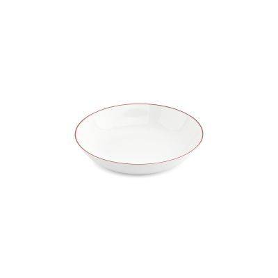 Schüssel Coupe burgunderfarbener Rand Basic White