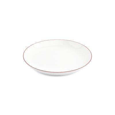 Schale Coupe burgunderfarbener Rand Basic White