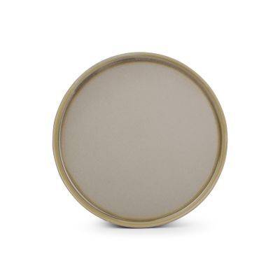 Platte Structo aus Porzellan, ø 24 cm, H 1,5 cm, braun