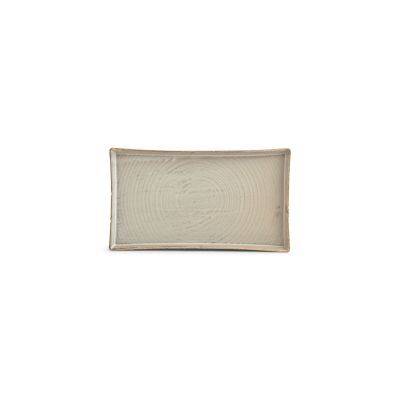Teller Linie aus Porzellan, 30 x 17 cm, grau