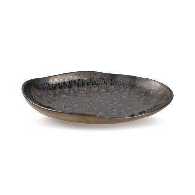 Tiefer Teller Goldflockiert Nobile, 30 × 19 × 4 cm, gold