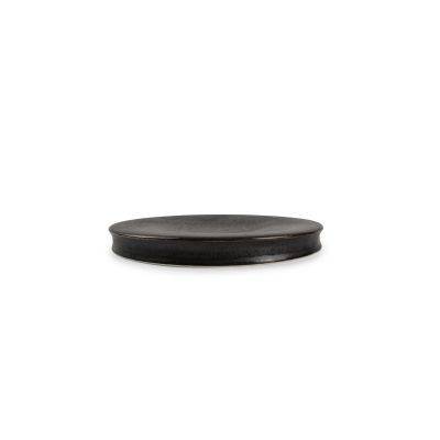 Servierplatte Roche aus Porzellan, ø 21,5 cm, H 2 cm, schwarz