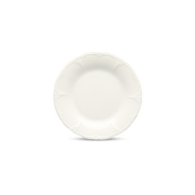 Flacher Teller Retro aus Porzellan, 20,5 cm, elfenbein