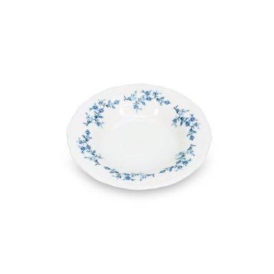 Tiefer Teller blaue Blume Retro, 23,5 × 14 × 4 cm
