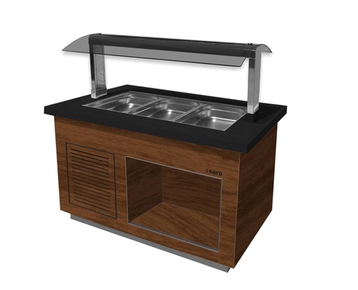 SARO Salatbar f.3x 1/1 GN, PREMIUM LINE SB-K130 Walnuss