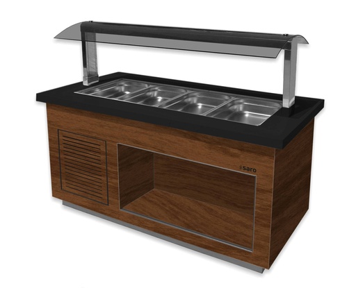 SARO Salatbar f.4x 1/1 GN, PREMIUM LINE SB-K170 Walnuss
