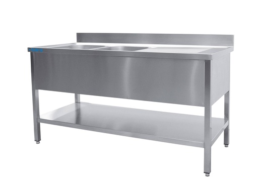 SARO Spültisch 2 Becken, links - B 1600 x T 700 mm