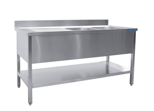 SARO Spültisch 2 Becken, rechts - B 1600 x T 700 mm