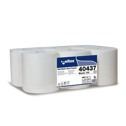 Papierhandtücher Rollenhandtücher Außenabrollung 3-lagig, 100 % Zellstoff weiß, 100 m, endlos | 6 Rollen