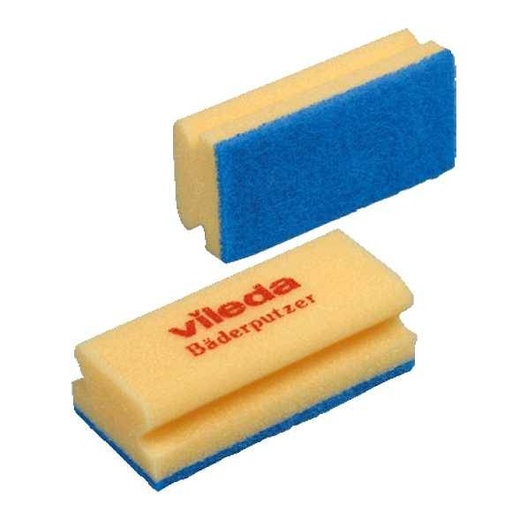 Vileda Bäderputzer "Soft" Schwamm mit blauem Pad | 7 x 15 cm