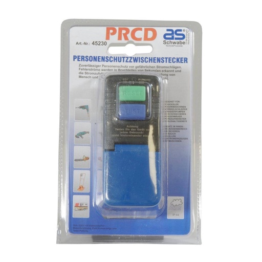 Personenschutz-Zwischenstecker mit PRCD 230V Schwarz IP44