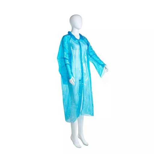 Besuchermantel - PE-Einmalbesuchermäntel blau, einzeln verpackt | 50 Stück/Box