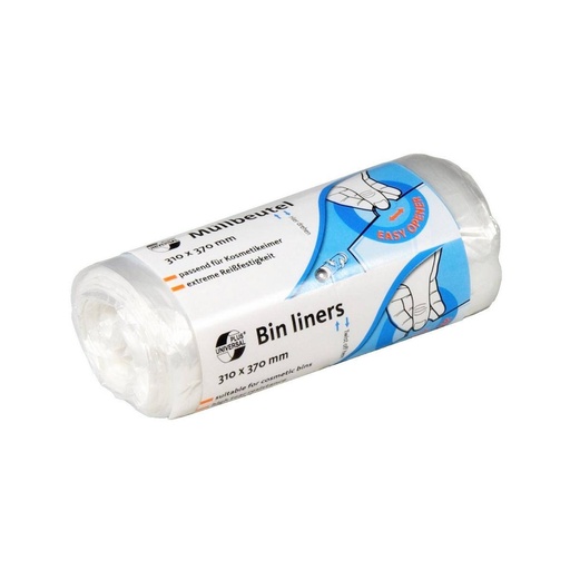 Müllbeutel 6-8 Liter, 5 µm HDPE transparent, 310 x 370 mm | 50 Stück/Rolle