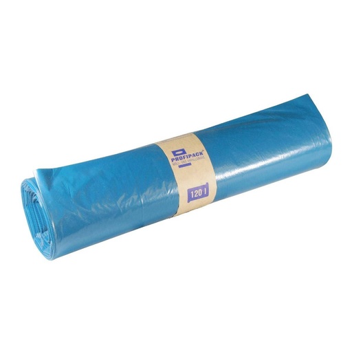 Müllsack 120 Liter, Typ 60, LDPE - Regenerat blau, 700 x 1100 mm | 25 Stück/Rolle
