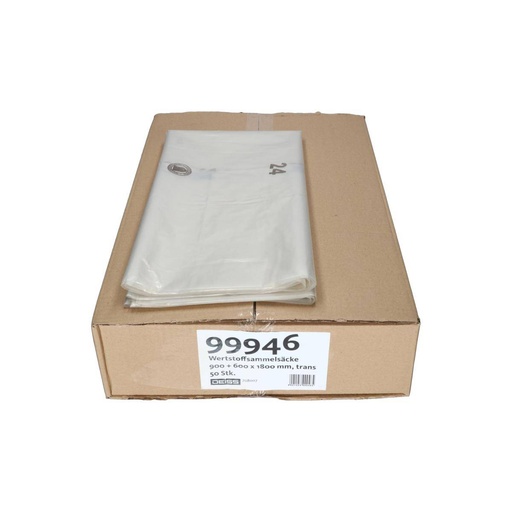 Müllsack 800 Liter, Typ 80, LDPE/LLDPE, transparent | 50 Stück lose/Karton