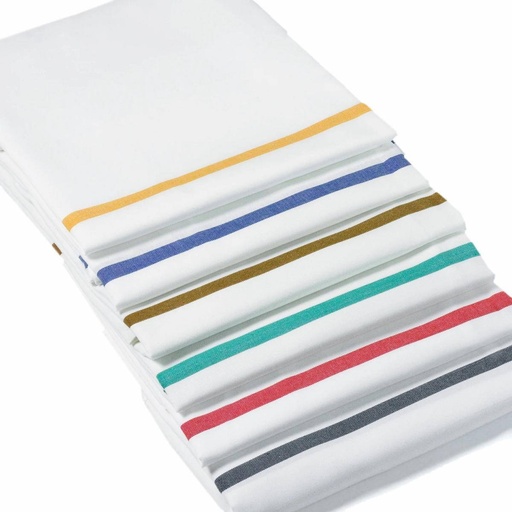 Wäschesack, selbstöffnend BWQ mit Knebel, Gewebe 100% Polyester | weiß mit Farbstreifen rot