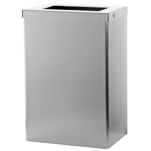 Abfallbehälter, Papierkorb 50 Liter eckig offen "SanTRAL® Classic" | Edelstahl
