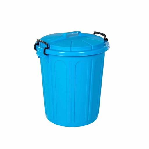 Abfallbehälter, Universalbehälter 23 Liter, mit Deckel und Bügelverschlüssen | blau