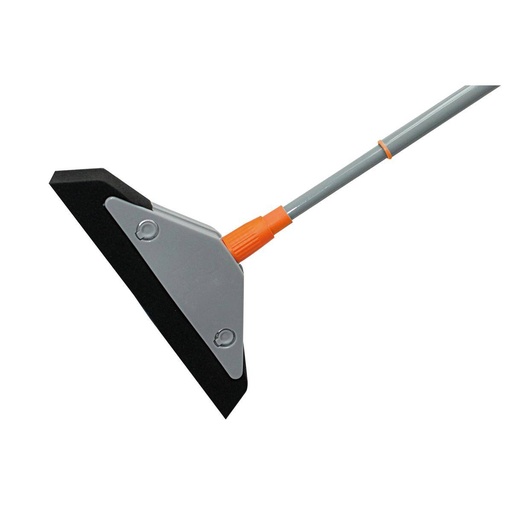 Schaumstoffbesen mit Teleskopstiel, 75 cm - 130 cm | grau-orange