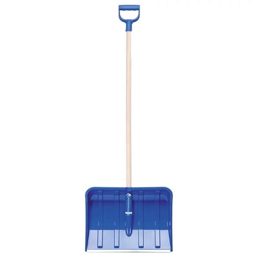 Schneeschieber 49 cm breit,"Alpin 2 A", blau | mit Holzstiel und Alukante
