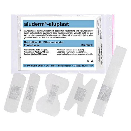 Nachfüllset für Pflasterspender aluderm Erwachsene | 115 Teile