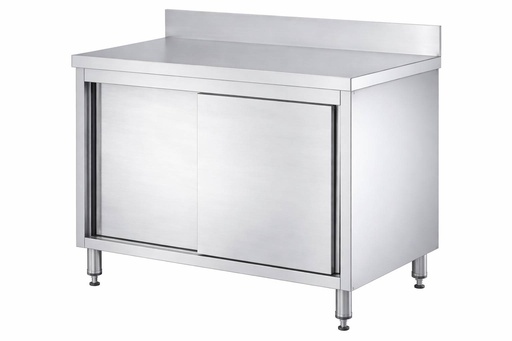 Edelstahl Arbeitsschrank Basic 140x60 mit Aufkantung 100 mm