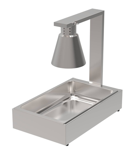 Wärmelampe 1 Lampe GN 1/1 aus Edelstahl, 343 x 559 x 569 mm