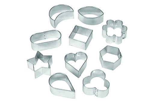 Ausstecher-Set aus Weißblech, 10 Stück