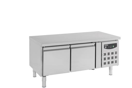 Kühltisch 650 mit Türen aus Edelstahl, 1200 x 700 x 650 mm, 168 L